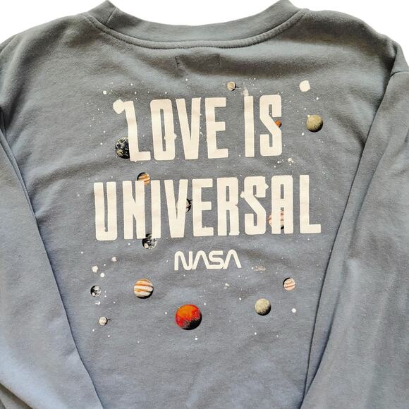 NASA Love Is Universal Cropped Drawstring Sweatshirt - Picture 5 of 6
